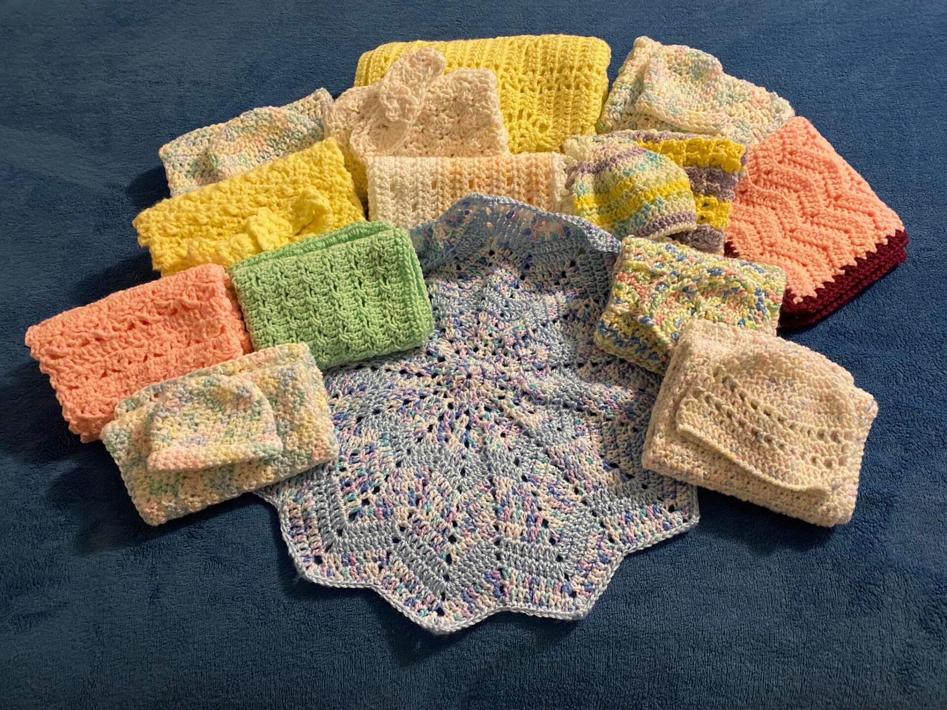 ALA Stitches of Love crochet group made 14 blankets and 8 hats to go to babies at Mercy Hospital in Baltimore.  Thanks to Terry Hamilton, Diane Lowe and Anna Grimes for making these with so much love.
