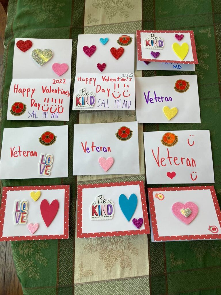 So proud of Henry!  He helped make 24 Valentine’s Day cards for the veterans at Martinburg VA Medical Center!!  🇺🇸❤️💙🇺🇸