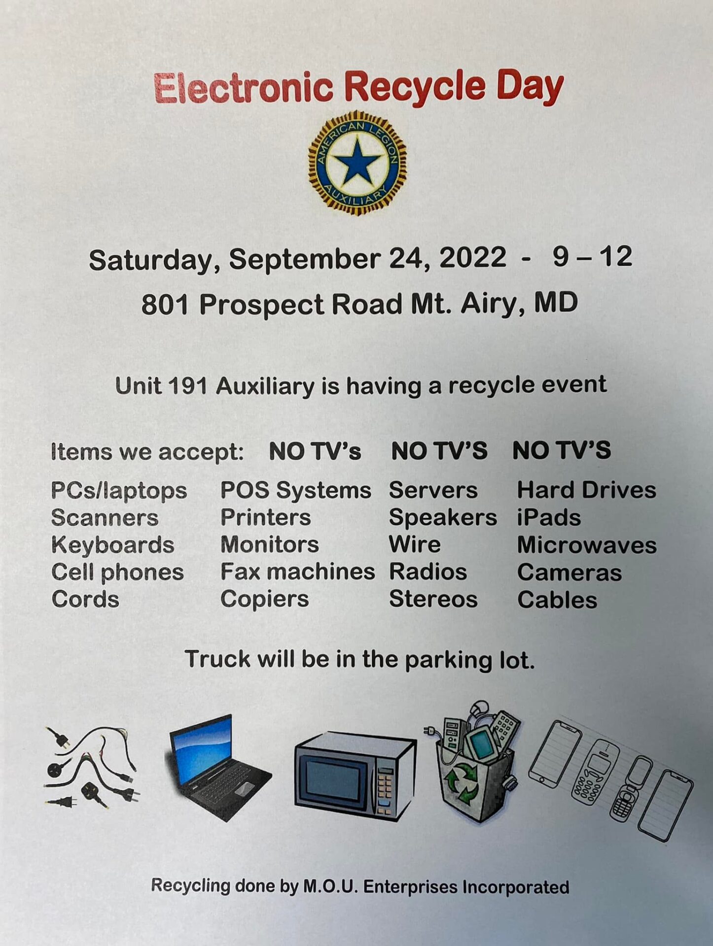 Electronic recycling flyer